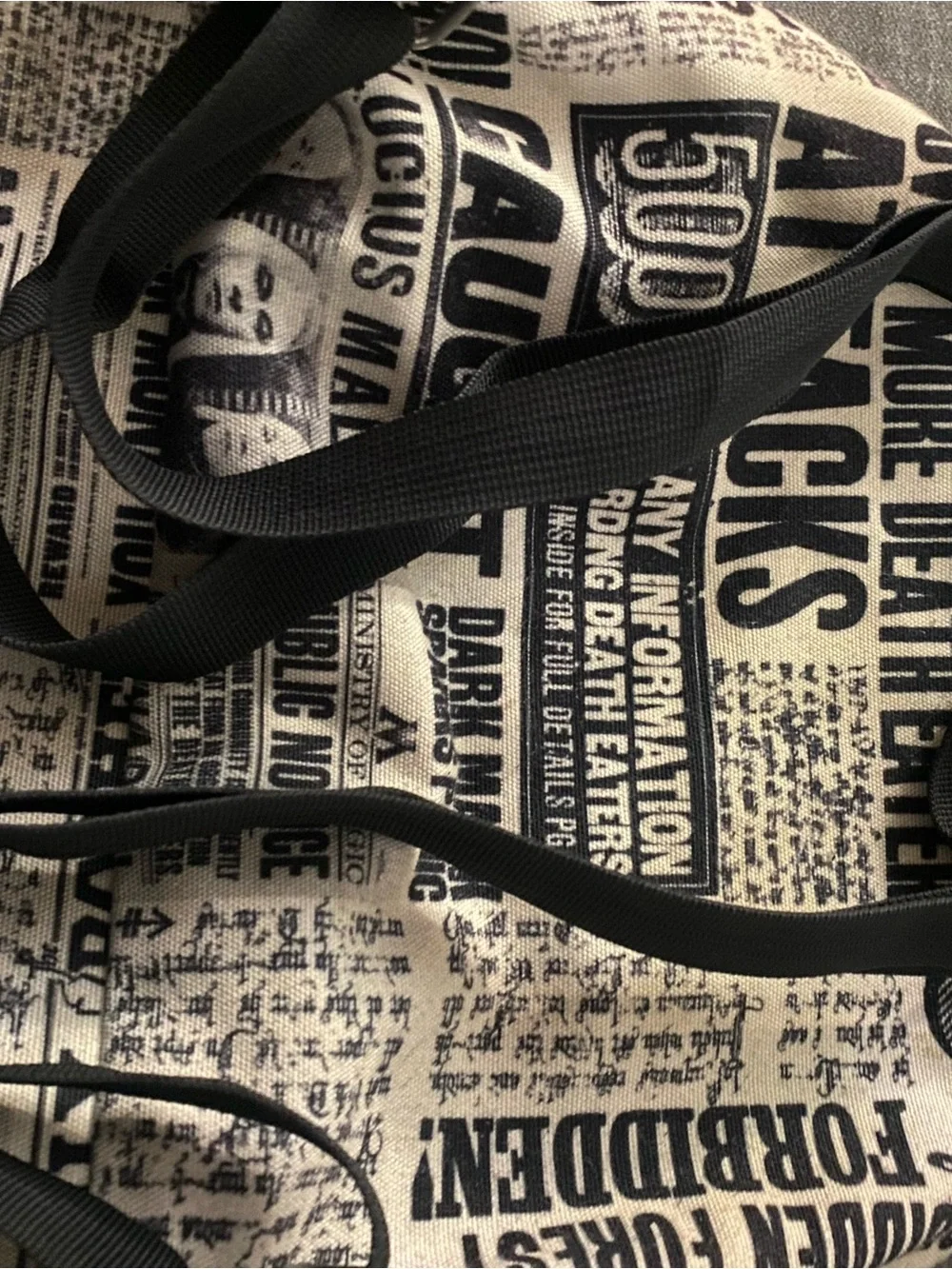 Canvas Newsprint Backpack with Black Trim - Men Bags